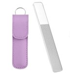 Glass Nail Buffer - Nano File with Green Leather Case Finger Care Gift