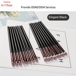 Single Fan Makeup Brush - Black Wooden Handle Synthetic Facial Cosmetic Tool