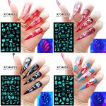 Aurora Nail Rhinestones - Multi Shapes 3D Glass AB Crystal Flat Back Gem Charms