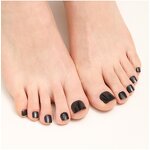 Strawberry Toenails - 24pcs Wine Red Full Cover Press on Artificial Foot Nails