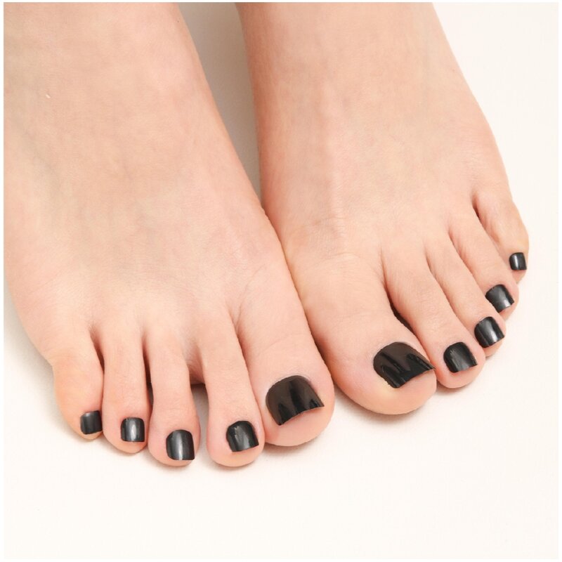 Strawberry Toenails - 24pcs Wine Red Full Cover Press on Artificial Foot Nails