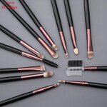 6pcs Makeup Brushes Kit - Pink Glitter Plastic Handle Foundation Cosmetic Tool