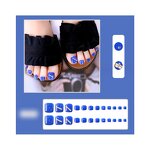 Red Rhinestone Toenails - Short Full Cover Press on Artificial Foot Faux Nails