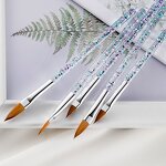 8 Pcs Nail Art Brush Set - Diamond Kolinsky Nylon Fiber 3D Sculpture Tool