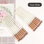 Single Fan Makeup Brush - Black Wooden Handle Synthetic Facial Cosmetic Tool