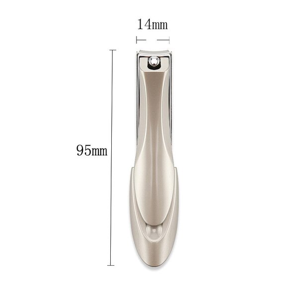 Black Nail Clipper - Stainless Steel Big Flat Edge Toenail Cutter with Catcher