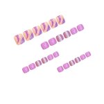 Silver Glitter Toenails - French Square 24pcs Press on Foot Nail Art Decoration