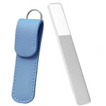Glass Nail Buffer - Professional Custom Logo Nano File with Black Leather Bag