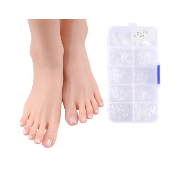 Purple Glitter Toenails - Full Cover Press on Feet Nails with Application Kit