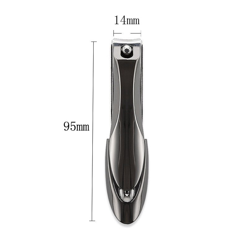 Silver Nail Clipper - Stainless Steel Flat Edge Toenail Trimmer with Grid
