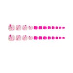 Leopard Print Toenails - 24 Pcs Short Full Cover Press on Artificial Feet Nails
