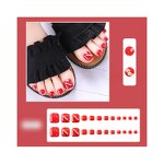 Blue Diamond Toenails - 24pcs Short Square Full Cover Press on Fake Nails