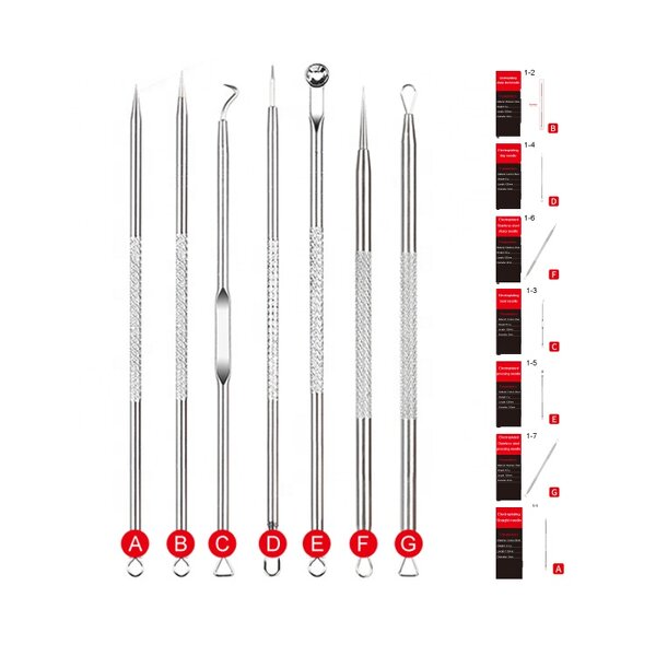Blackhead Acne Tool - Professional Stainless Steel Comedone Pimple Extractor Kit
