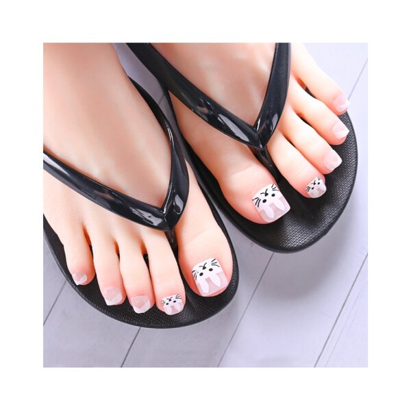 High-End Toe Nails - 24Pcs Detachable Reusable Finished Press on Artificial Nails