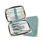 6pcs Manicure Set - High-end Stainless Steel Nail File Scissors with Mirror Box
