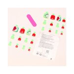 Red Rhinestone Toenails - Short Full Cover Press on Artificial Foot Faux Nails