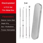 4 PCS Eyelashes Tweezers Set - Rainbow Stainless Steel False Lash Extension Tool