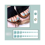 Purple Glitter Toenails - Full Cover Press on Feet Nails with Application Kit