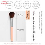 Fan Makeup Brush - Artificial Hair Blending Highlighter Contour Wood Handle Vegan