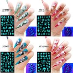 Aurora Nail Rhinestones - Multi Shapes 3D Glass AB Crystal Flat Back Gem Charms