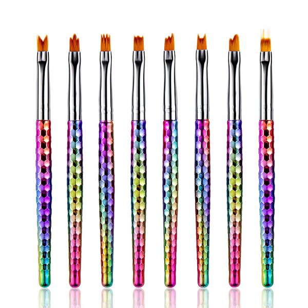 7 Pcs Nail Art Brush Set - Manicure Gel Pen Salon Tool for Fingernail Beauty