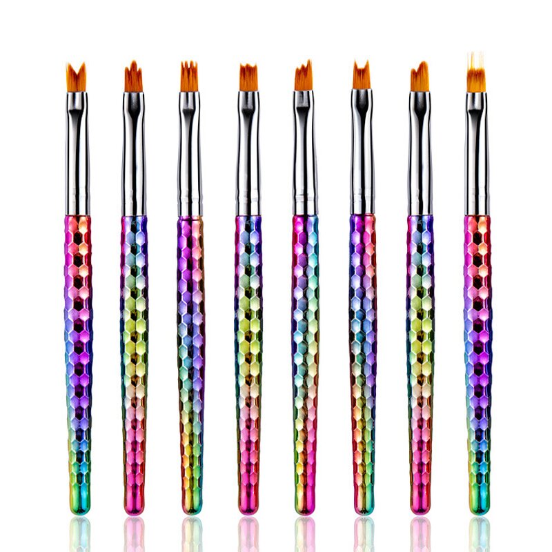 7 Pcs Nail Art Brush Set - Manicure Gel Pen Salon Tool for Fingernail Beauty