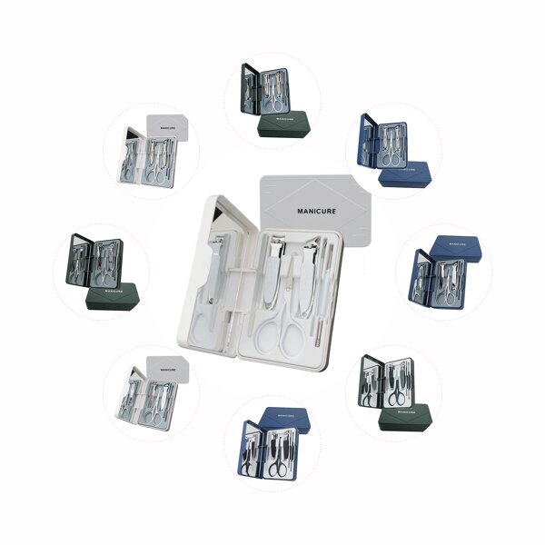 6pcs Anti Splash Nail Clipper Set - High-end Stainless Steel with Mirror Box