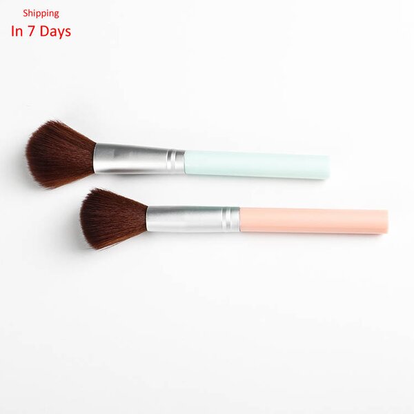 Fan Makeup Brush - Artificial Hair Blending Highlighter Contour Wood Handle Vegan