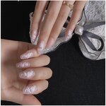 Christmas Press on Nails - Long Stiletto Custom Medium Acrylic Oval Fake Nails