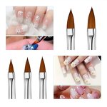 8 Pcs Nail Art Brush Set - Diamond Kolinsky Nylon Fiber 3D Sculpture Tool