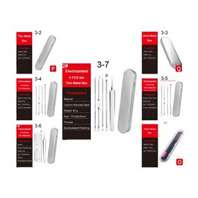 4 PCS Eyelashes Tweezers Set - Rainbow Stainless Steel False Lash Extension Tool