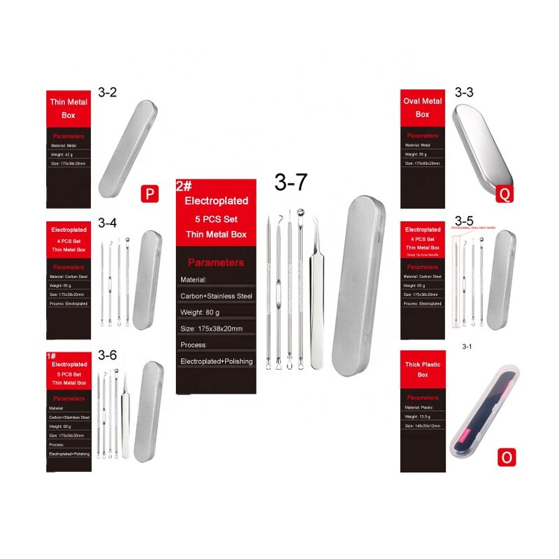 4 PCS Eyelashes Tweezers Set - Rainbow Stainless Steel False Lash Extension Tool