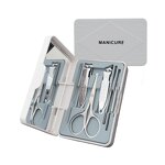 6pcs Anti Splash Nail Clipper Set - High-end Stainless Steel with Mirror Box