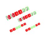 Red Rhinestone Toenails - Short Full Cover Press on Artificial Foot Faux Nails