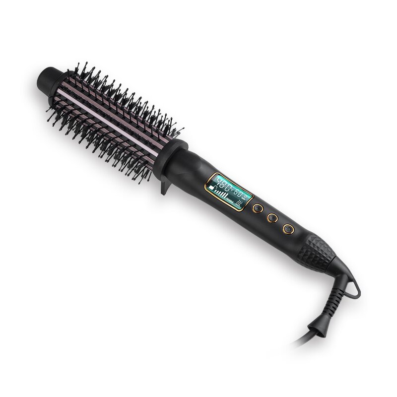 Curling Iron Brush Manufacturer - One Step Electric LCD Digital 2-in-1