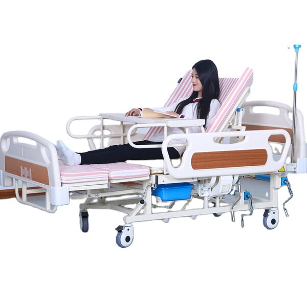 Nursing Bed - Multifunction Manual Medical Home Care with Toilet