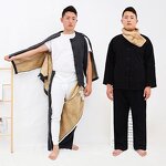 Nursing Gowns - Full-open Fleece Lined Zippers for Fracture Recovery Patients