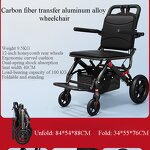 Folding Wheelchair - Portable 12-inch with Shopping Cart for Elderly Care