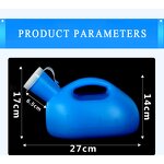 Urine Collector Bottle - Portable 2000ml Plastic Hospital Supply with Handle Cover