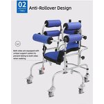 Pediatric Rollator Walker - Anti-Rollover Lower Limb Training Walking Aids for Hemiplegia