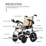 Electric Wheelchair - Portable Aluminium Alloy Foldable Lightweight Lithium Battery