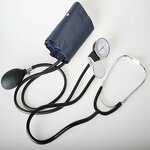 Arm Sphygmomanometer - Manual Aneroid Palm Type BP Meter with Stethoscope