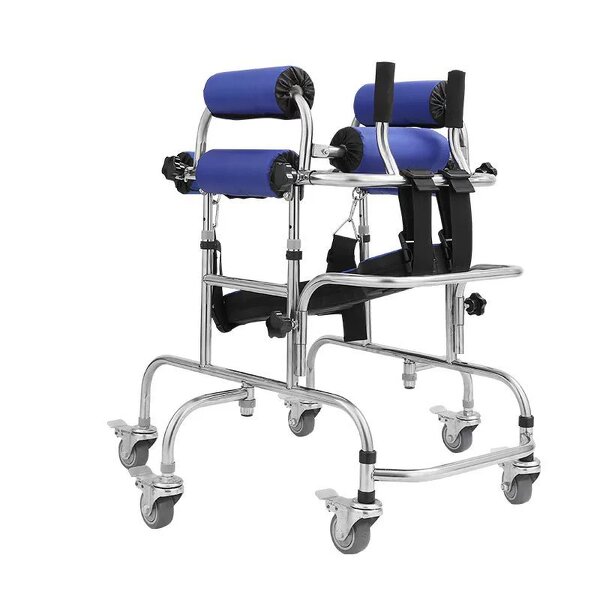 Pediatric Rollator Walker - Anti-Rollover Lower Limb Training Walking Aids for Hemiplegia