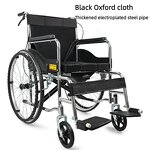 Manual Wheelchair - Portable Foldable Lightweight Thickened Steel Pipe for Elderly