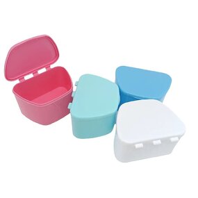Denture Storage Box - Plastic Colorful Invisible Aligner Orthodontic Braces Retainer Case