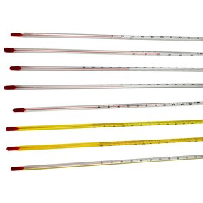 Glass Thermometer - Red Water Kerosene 0-100 Degree for Industrial Lab School Use