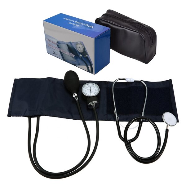Aneroid Sphygmomanometer - Medical Bp Monitor Tensiometer with Stethoscope Kit