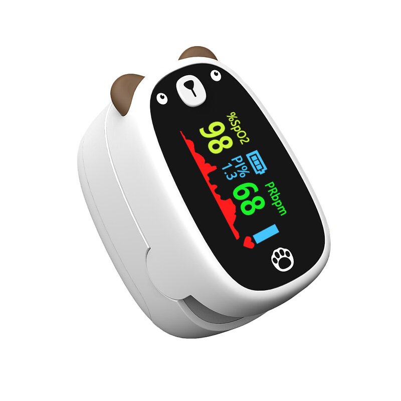 Pediatric Pulse Oximeter - Bear Baby Handheld TFT Spo2 Infant Heart Rate Monitor