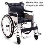 Manual Wheelchair - Portable Foldable Lightweight Thickened Steel Pipe for Elderly