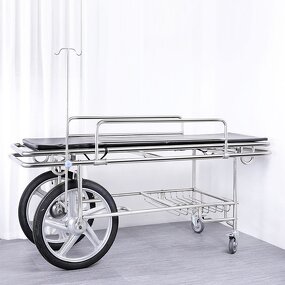 Ambulance Stretcher - Hospital Emergency Stainless Steel Trolley Patient Transfer Bed